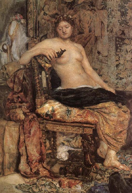 Mikhail Vrubel Female Model in a Renaissance setting Spain oil painting art